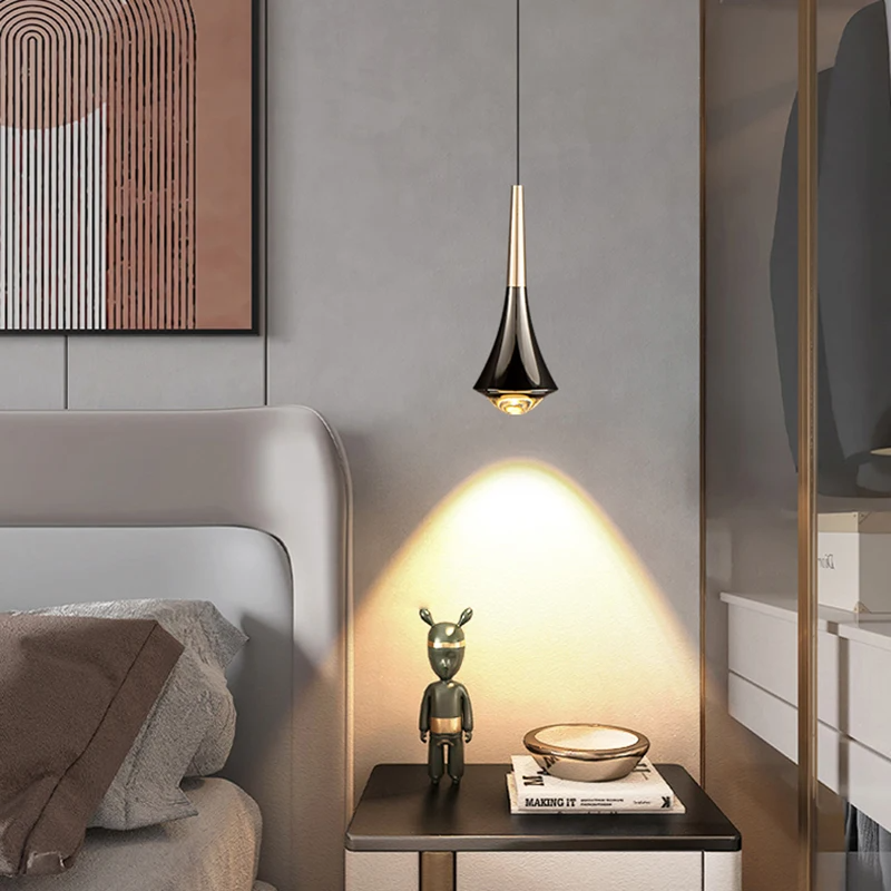 Lumenora Candeeiro Suspenso LED em Forma de Lágrima — Estrutura de Teto Metálica Nórdica