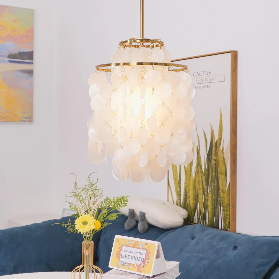 Suspension en forme de coquillage Lumi — Lumière d’ambiance vintage chaleureuse