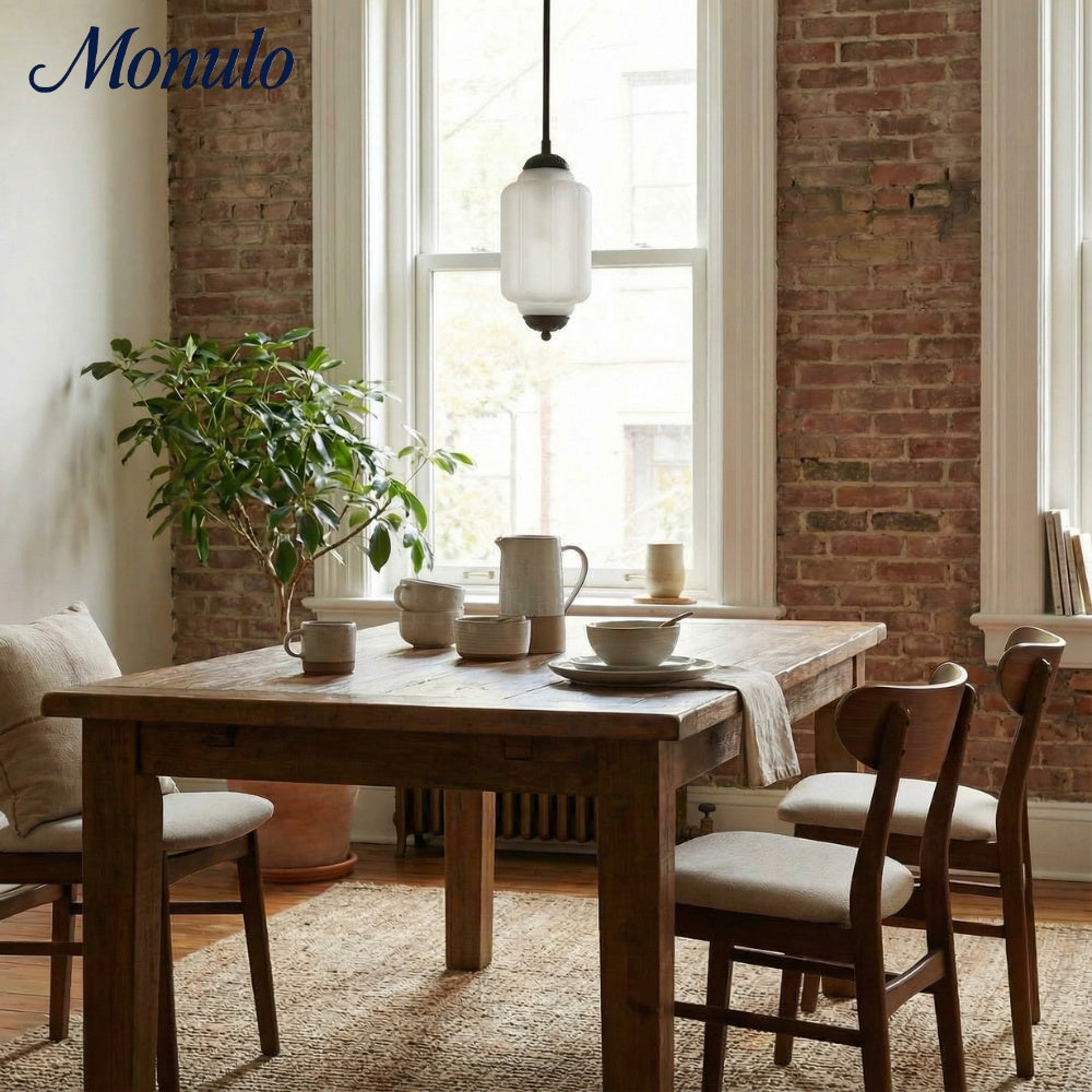 Vintage Milk Glass Pendant Lamp with Wavy Edge | Scandinavian Atmosphere Lighting for Kitchen and Bedroom - Lamylie
