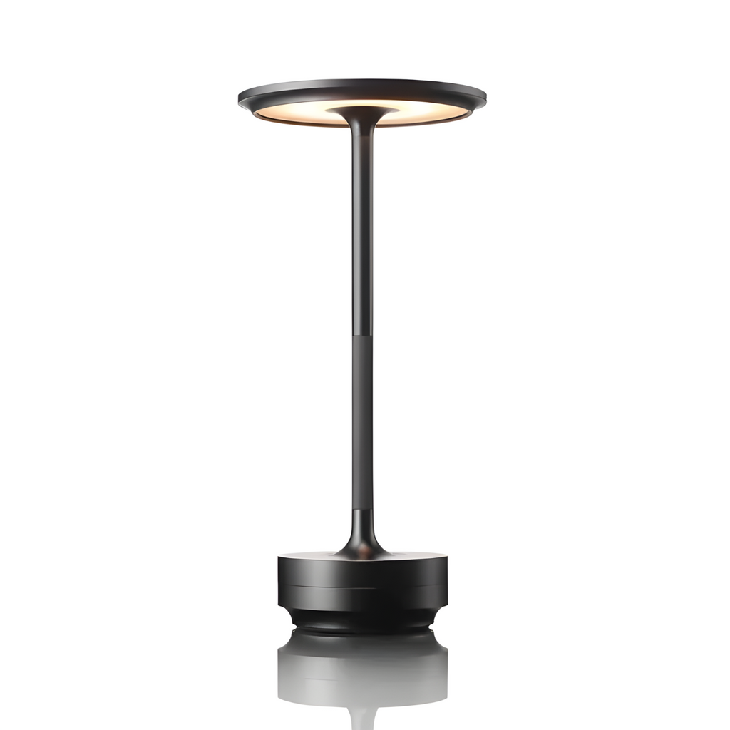 Rechargeable LED Table Lamp with Dim Function Cylinder Shape Metal Wireless Ambient Lamp - Lamylie