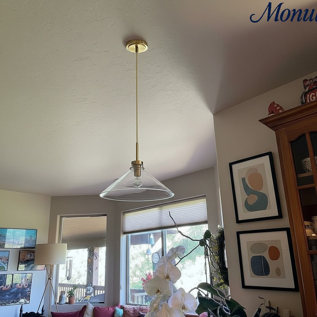 Cone-Shaped Pendant Lamp in Country Style - Dimmable - For Kitchen and Hall - Scandinavian Inspired - Modern Farmhouse Lighting - Lamylie