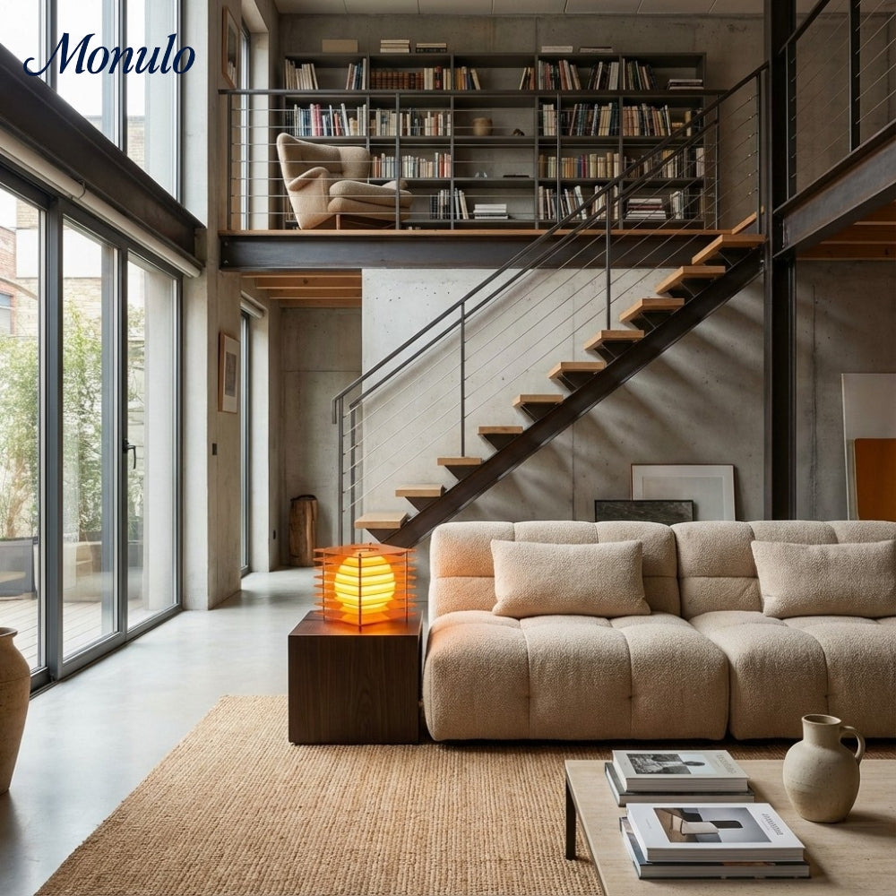 Geometrische Tischlampe mit geschichteten Kugeln | Modernes Design für Wohnzimmer & Büro - Lamylie
