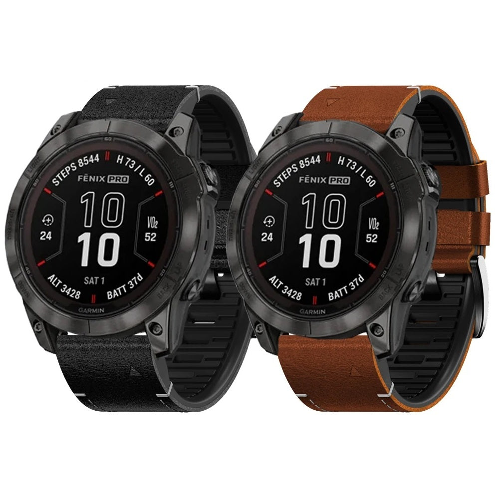 Garmin Fenix 8, 7X és 6X óraszíj — AuroraFlex hibrid bőr- és TPU-szíj
