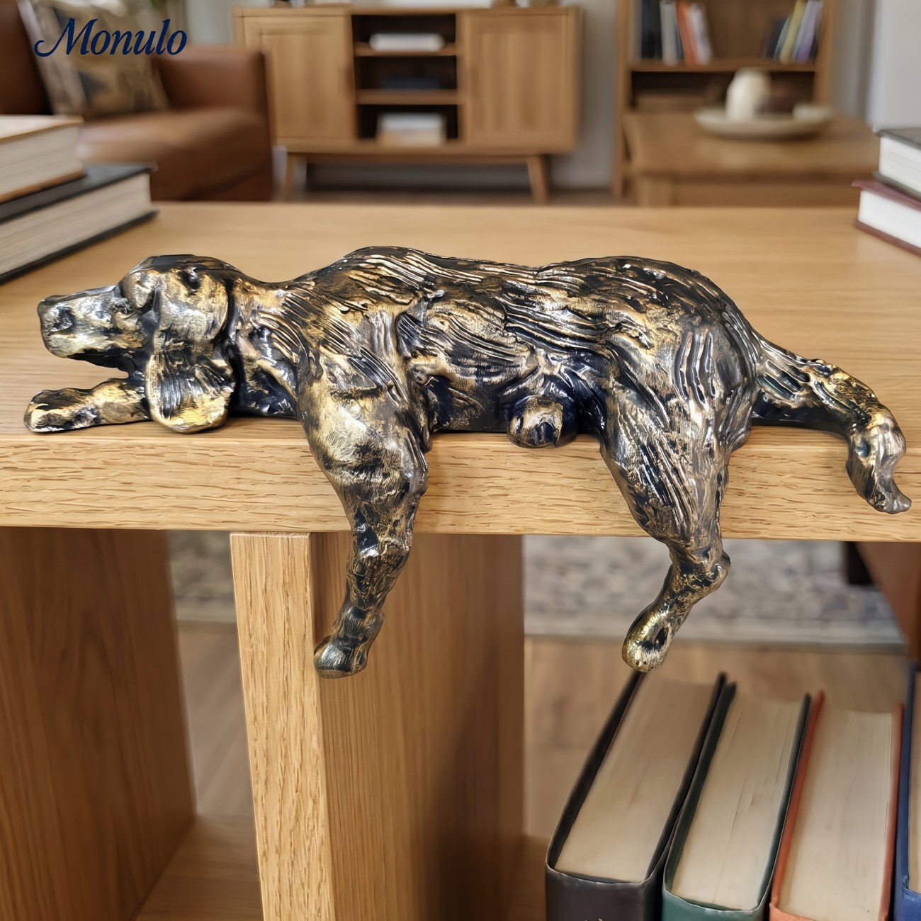Geometric Iron Dog Figurine | Minimalist Decorative Sculpture for Desk - Lamylie