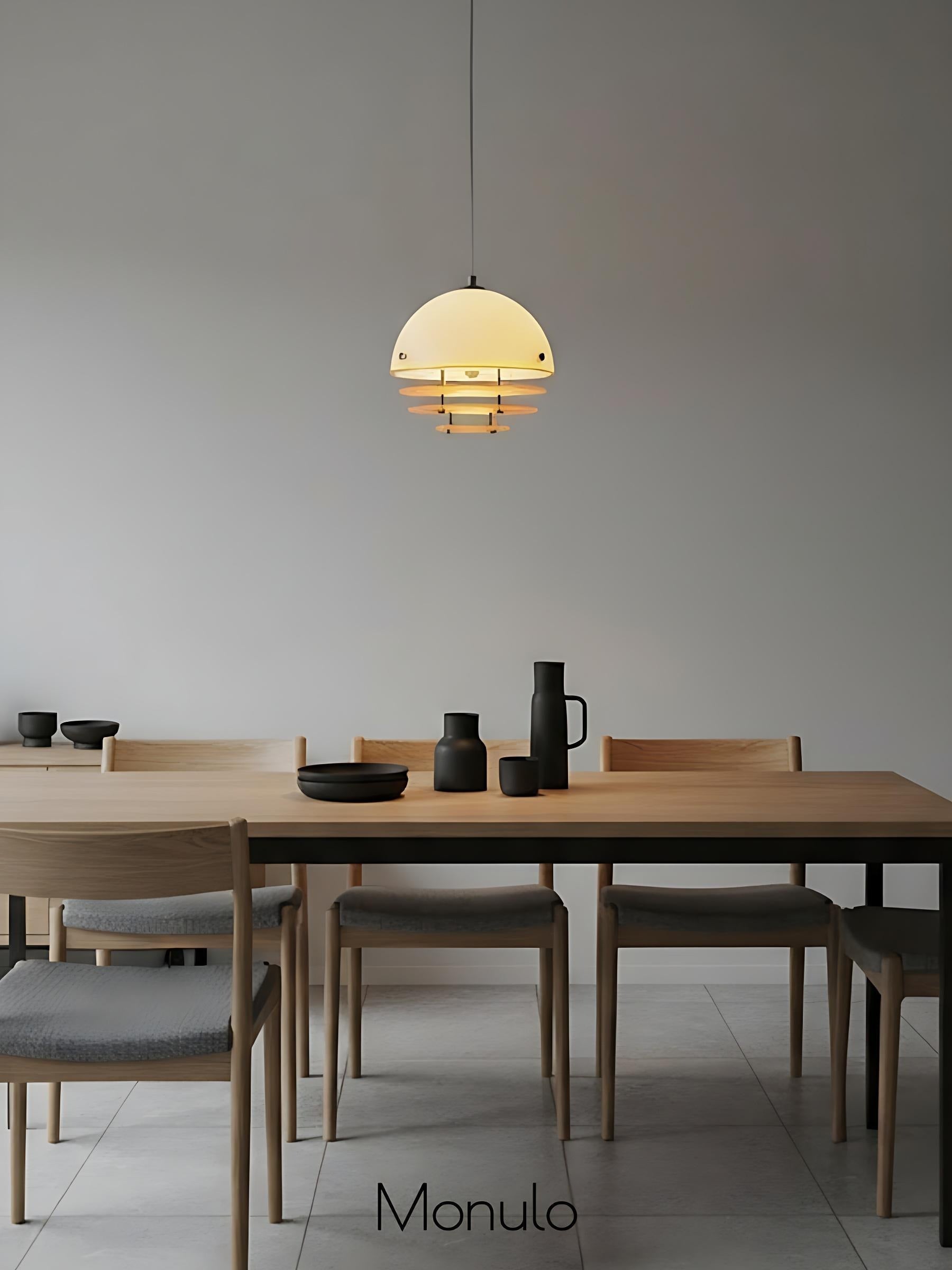 Stylish Pendant Lamp Bauhaus Design Orange-White Ambient Lighting for Modern Interiors - Lamylie