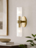 Wall lamp with double ribbed glass tubes | contemporary wall lighting for hall and entrance - Lamylie