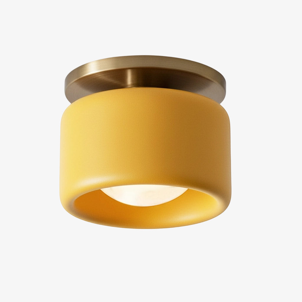 Porcelain Ceiling Lamp with Sleek Mounting | Modern Low Profile Lamp Ceramic Surface Lighting - Lamylie
