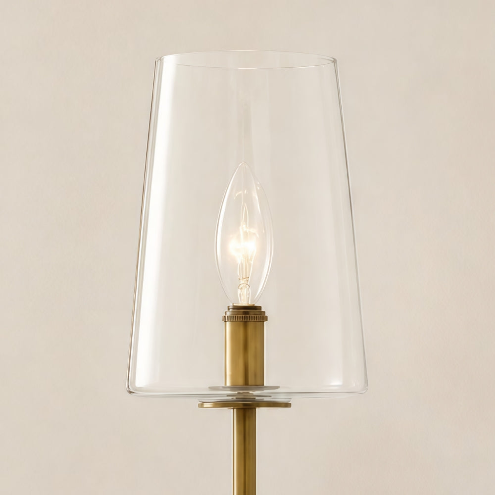 Glaswandleuchte mit klarem Glas | Einzel- bis Dreifach-Konfiguration | Elegante Badezimmerbeleuchtung - Lamylie