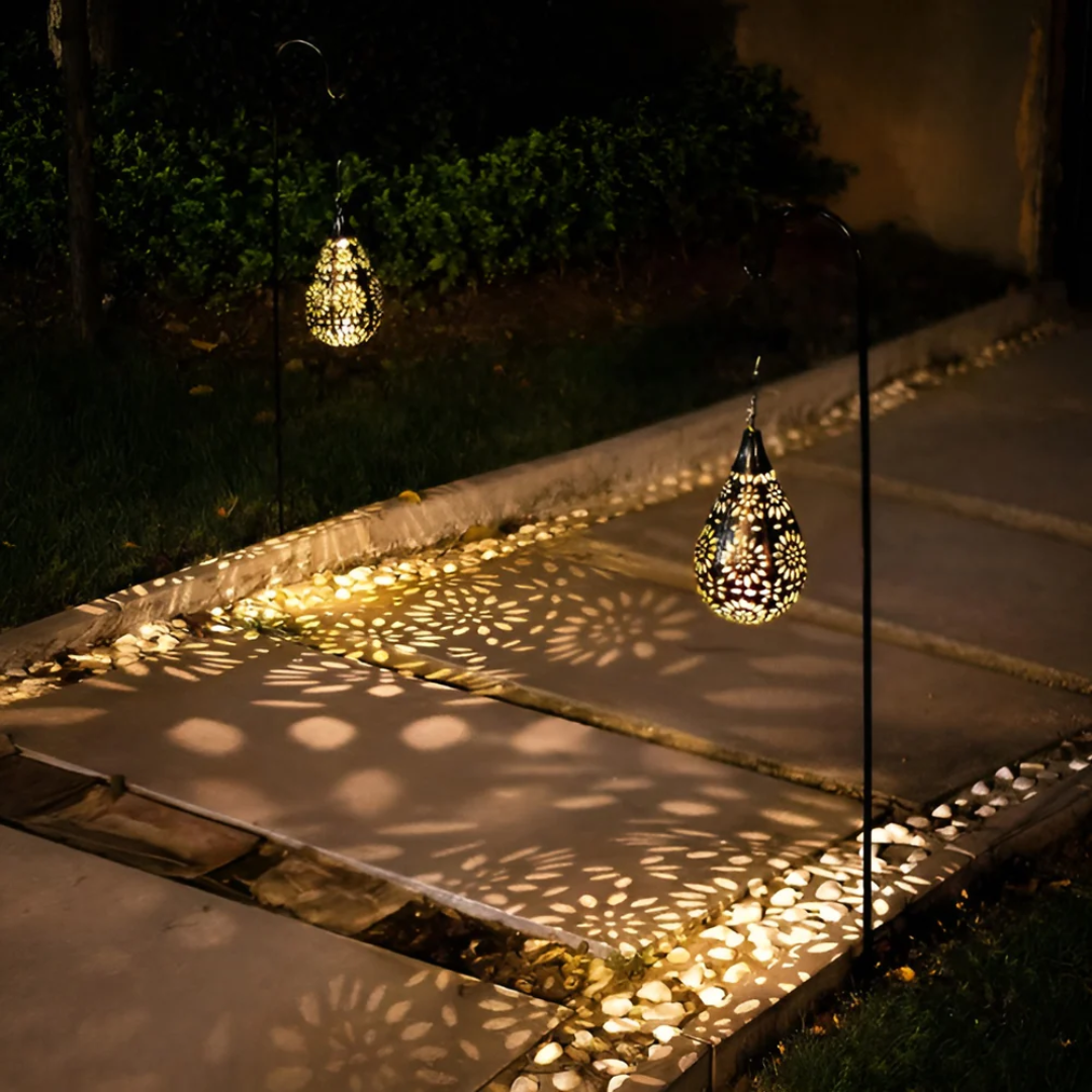 Black Stainless Steel Solar Garden Light with LED - Dusk to Dawn - Lamylie
