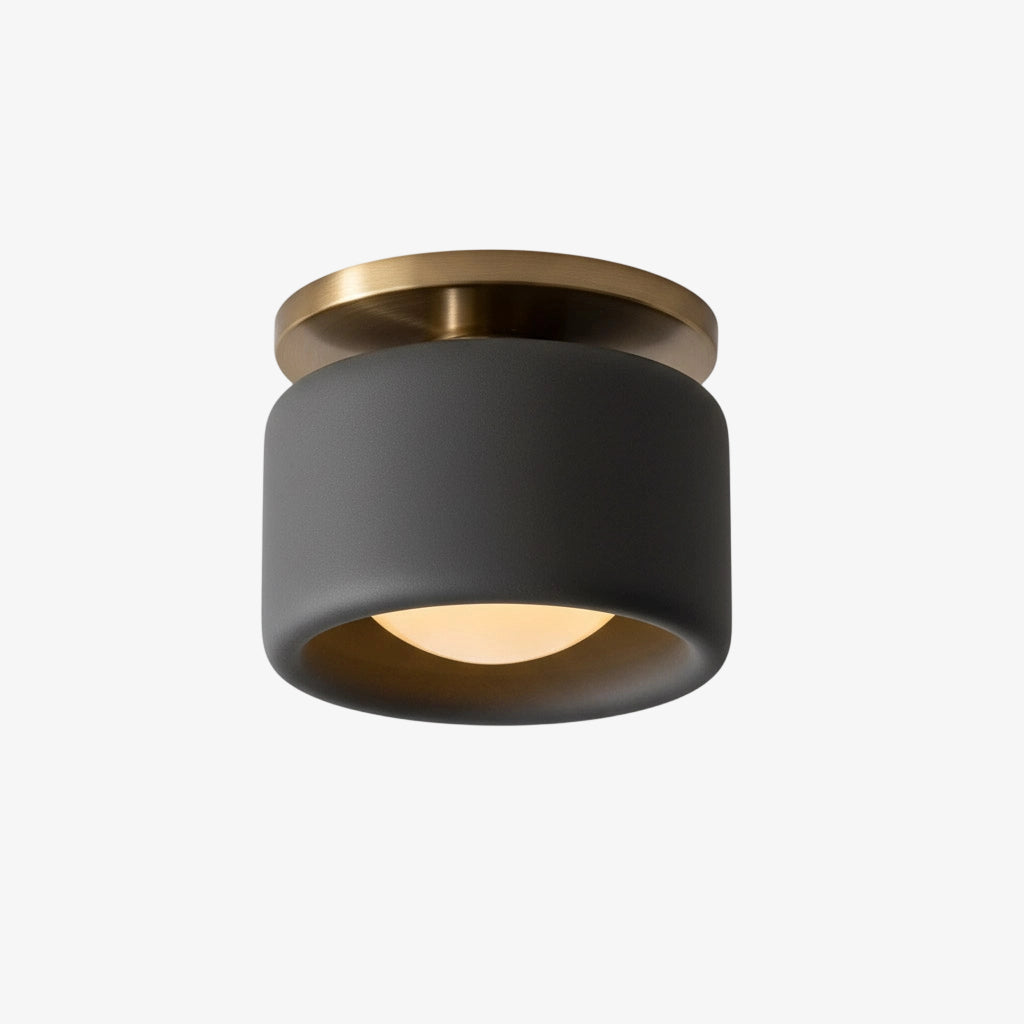 Porcelain Ceiling Lamp with Sleek Mounting | Modern Low Profile Lamp Ceramic Surface Lighting - Lamylie
