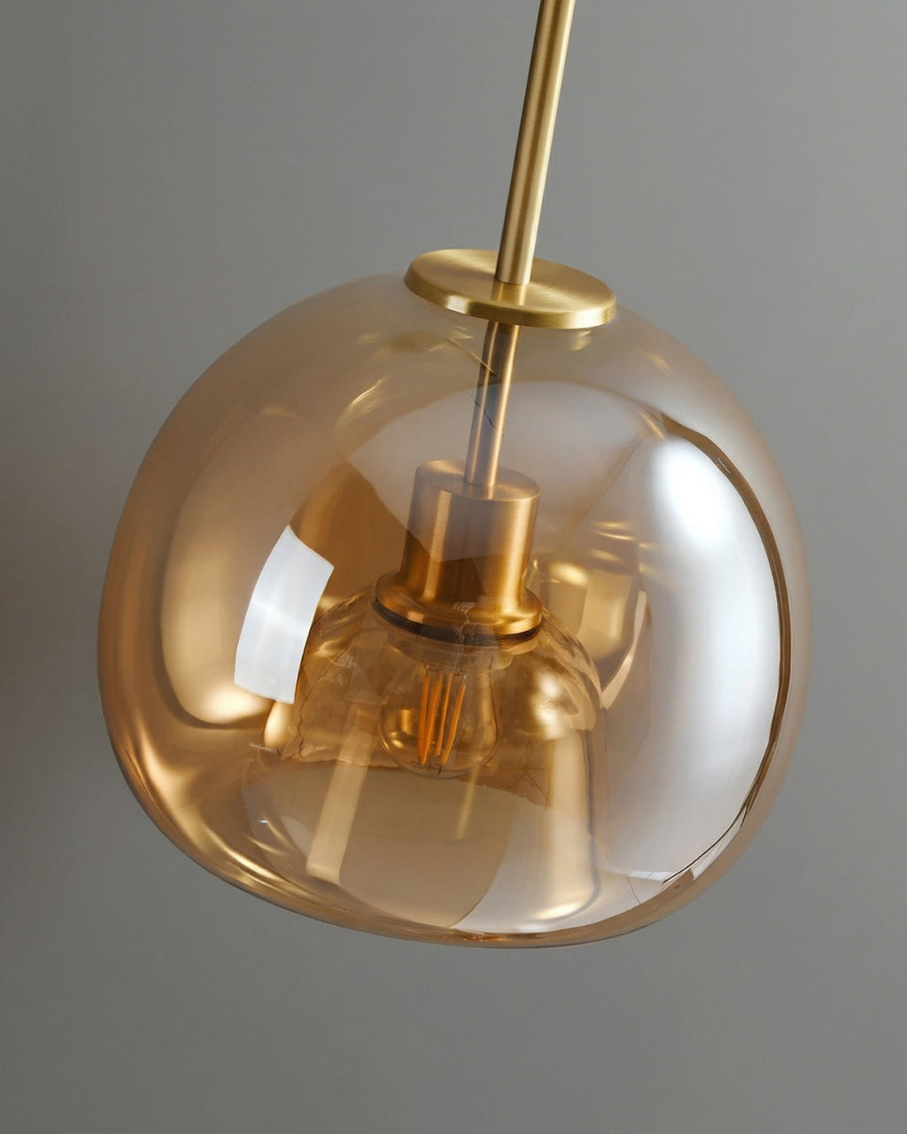 Thyra Pendelleuchte | Getöntes Glas Skulpturale Beleuchtung Warmes Diffuses Licht Bernstein Rauchgrau | Typ A 25cm Typ B 29cm - Lamylie