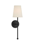 Rowan Wall Lamp Brass Fabric Shade Scandinavian Living Room Bedroom Lighting 15x53cm - Lamylie