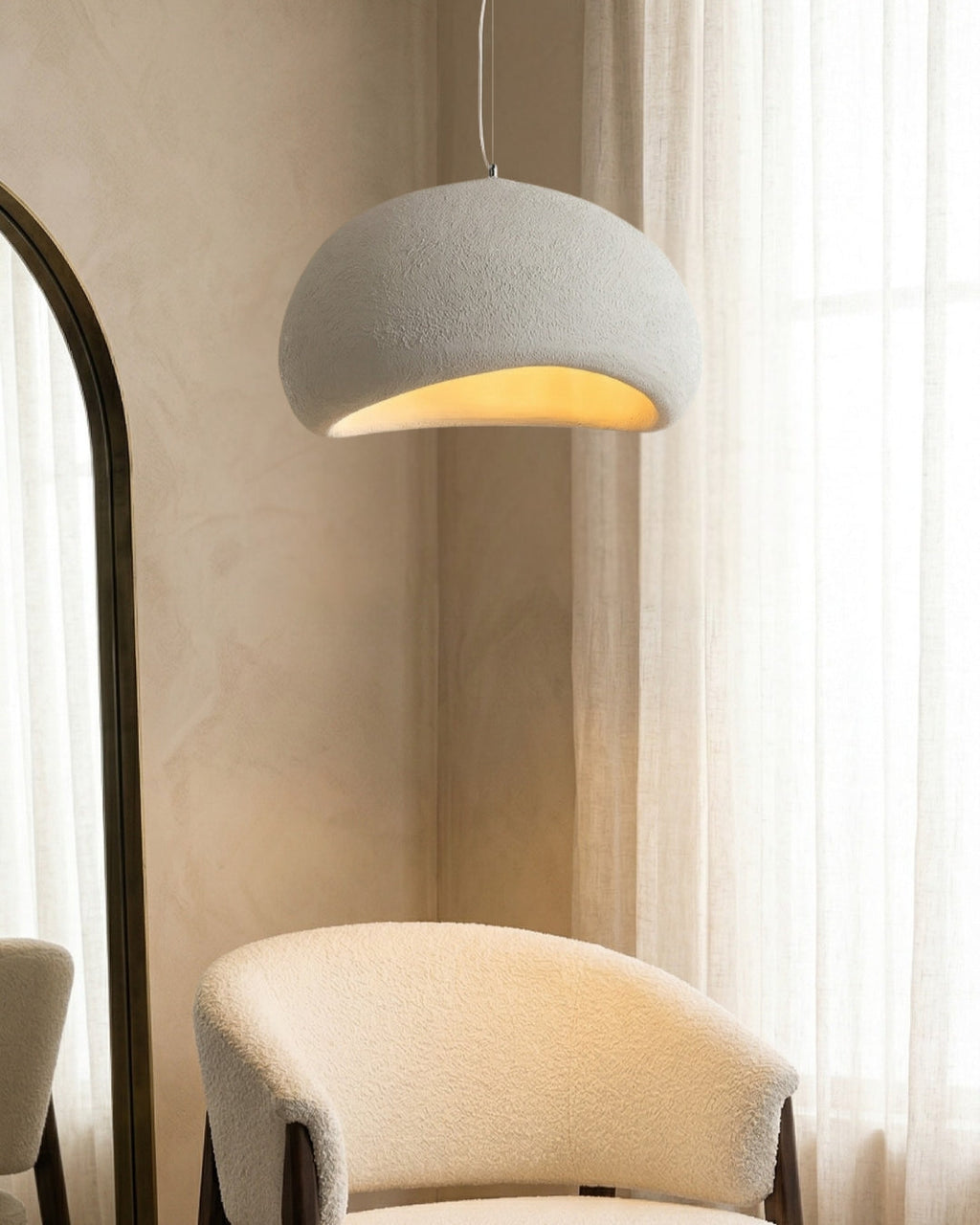 Wabi Sabi Polymer Pendant Lamp | Organic Texture Scandinavian Light Design for Living Room Dining Room - Lamylie