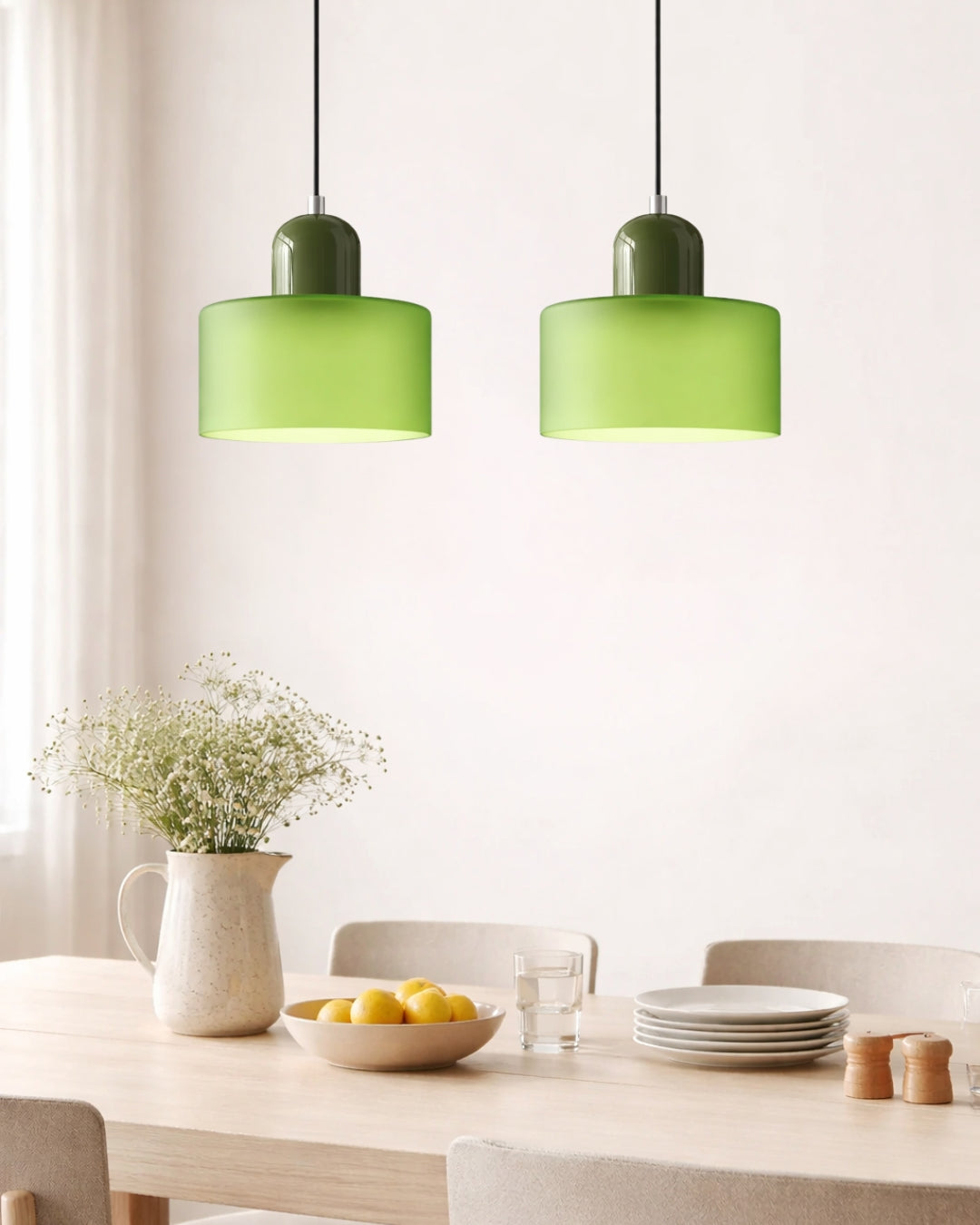 KORA Glass Pendant Lamp | Bauhaus Design Geometric Light | Adjustable | E27 | Scandinavian Interior Lighting - Lamylie