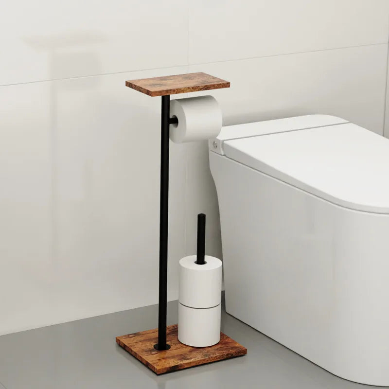 Freestanding Toilet Roll Holder | Tray for Phone and Accessories | Stable Stand | BathBridge - Lamylie