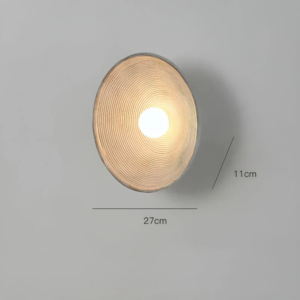 Runde Wandleuchte aus Glas & Harz – Wabi-Sabi-Design, Dreifarbenschema - Lamylie