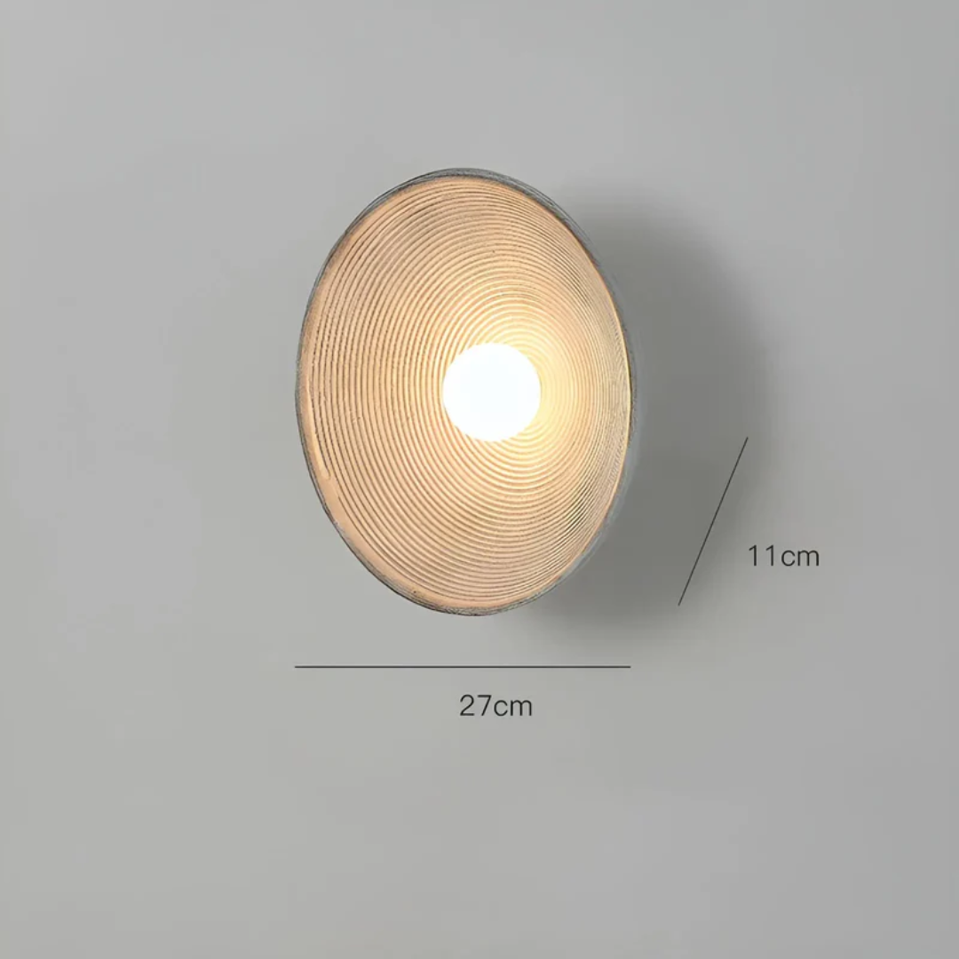 Runde Wandleuchte aus Glas & Harz – Wabi-Sabi-Design, Dreifarbenschema - Lamylie