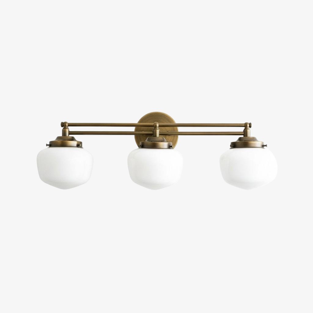 Globe Wall Lamp Classic Bathroom Schoolhouse Lighting Matte Opal Glass for Mirror and Sink - Lamylie