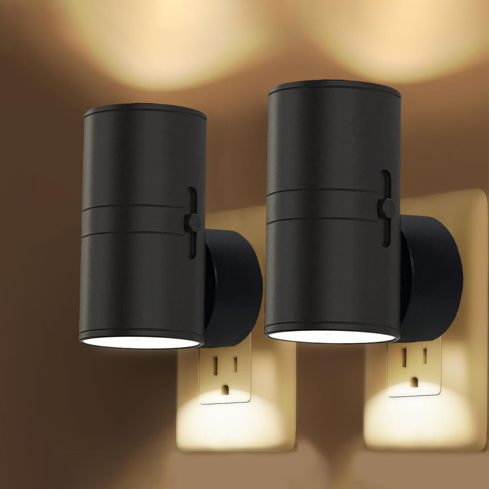 Adjustable LED Night Lamp Plug-in with Rotary Dial – Soft White Glow - Lamylie
