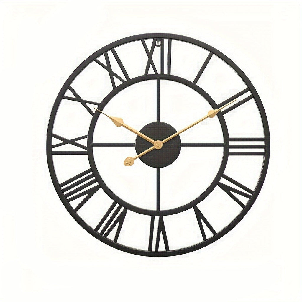 Klasické kulaté nástěnné hodiny Serenetime — kovový rám, průměr 30 cm, tichý chod ručiček