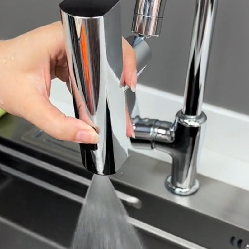 Faucet Extension with Waterfall System Black or Silver | Kitchen Faucet Accessory with 4 Modes for Multifunctional Use - Lamylie