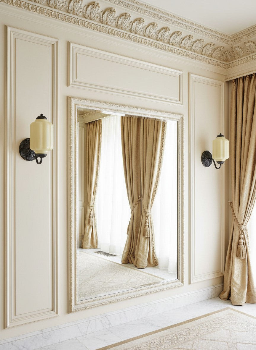 Milk Glass Wall Lamp Eloise for Hall and Bedroom | Vintage Wall Lighting with Milky White Glass - Lamylie
