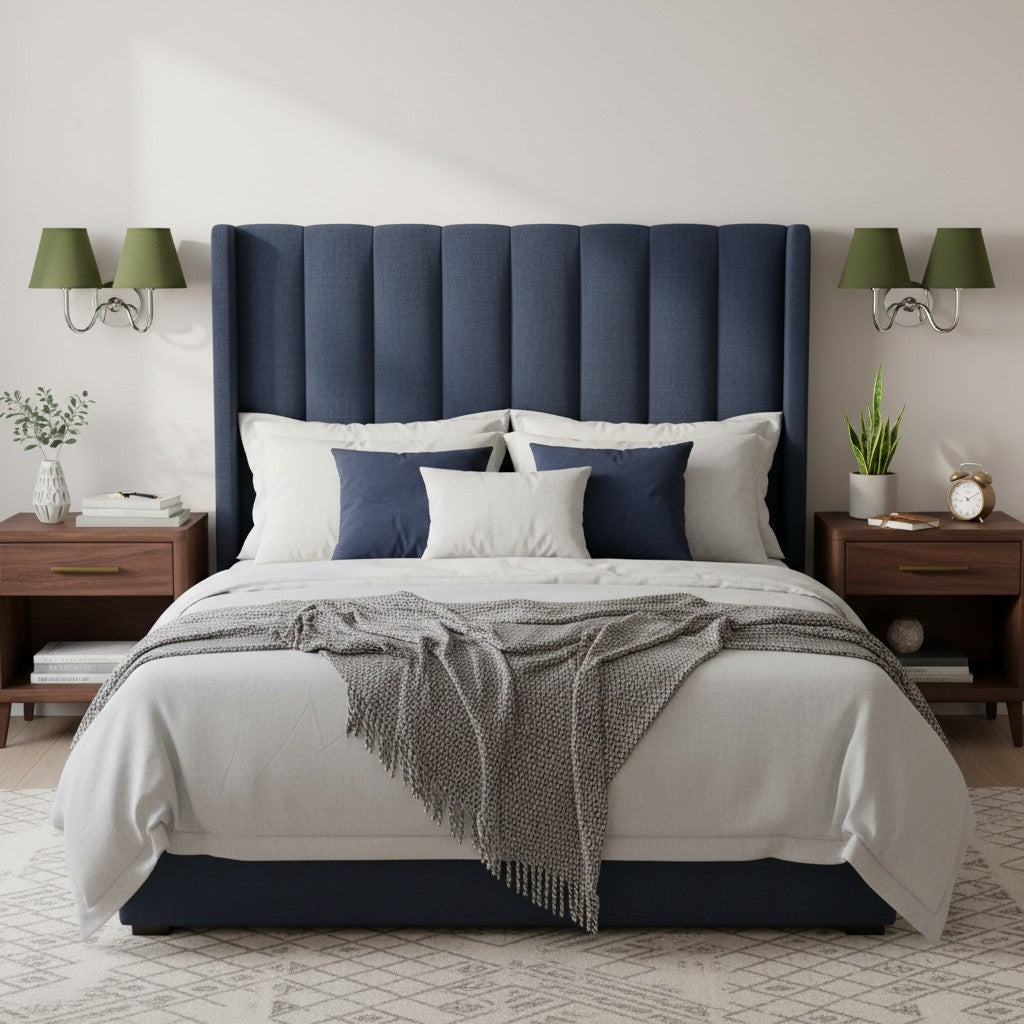 Wall Lamp with Pleated Fabric Shade | Classic Lighting for Bedroom and Living Room - Lamylie