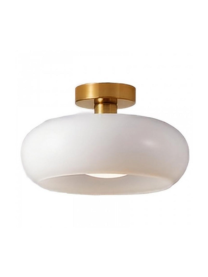 Ceiling Lamp Glass Disc Bauhaus Design Brass or Chrome Orange Yellow or White Glass Retro Stylish Lighting - Lamylie