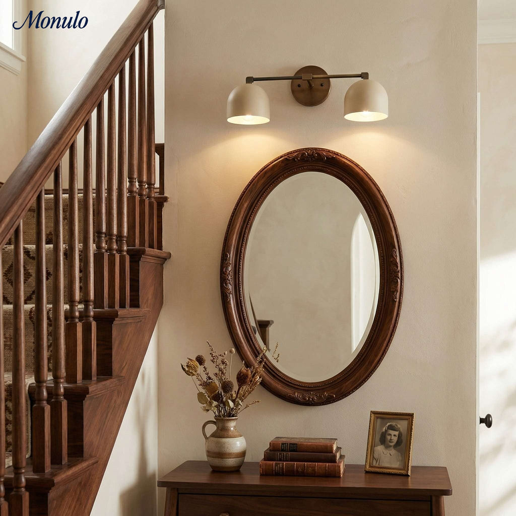 Wall Lamp Dome Shade Mid-Century Retro Design Bathroom Hallway - Lamylie