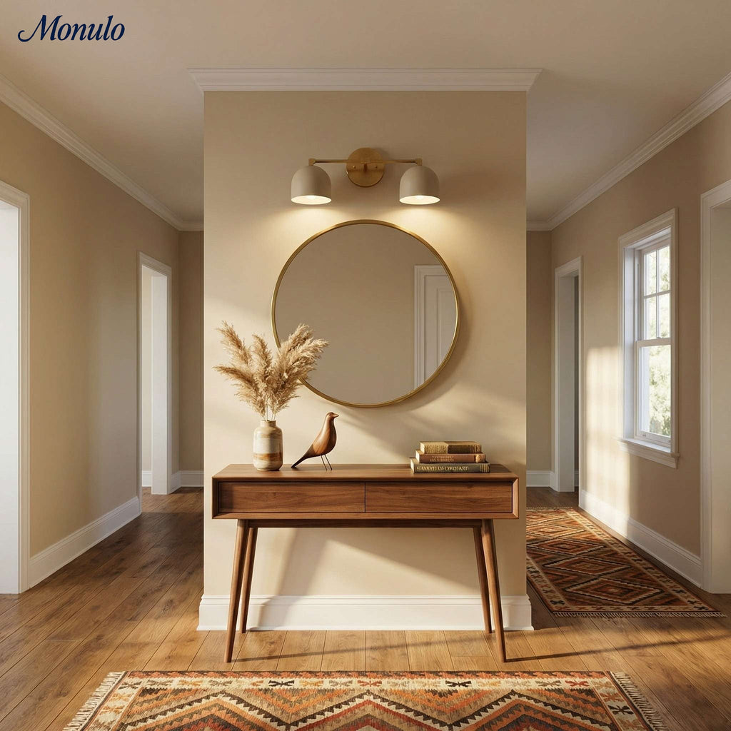 Wall Lamp Dome Shade Mid-Century Retro Design Bathroom Hallway - Lamylie