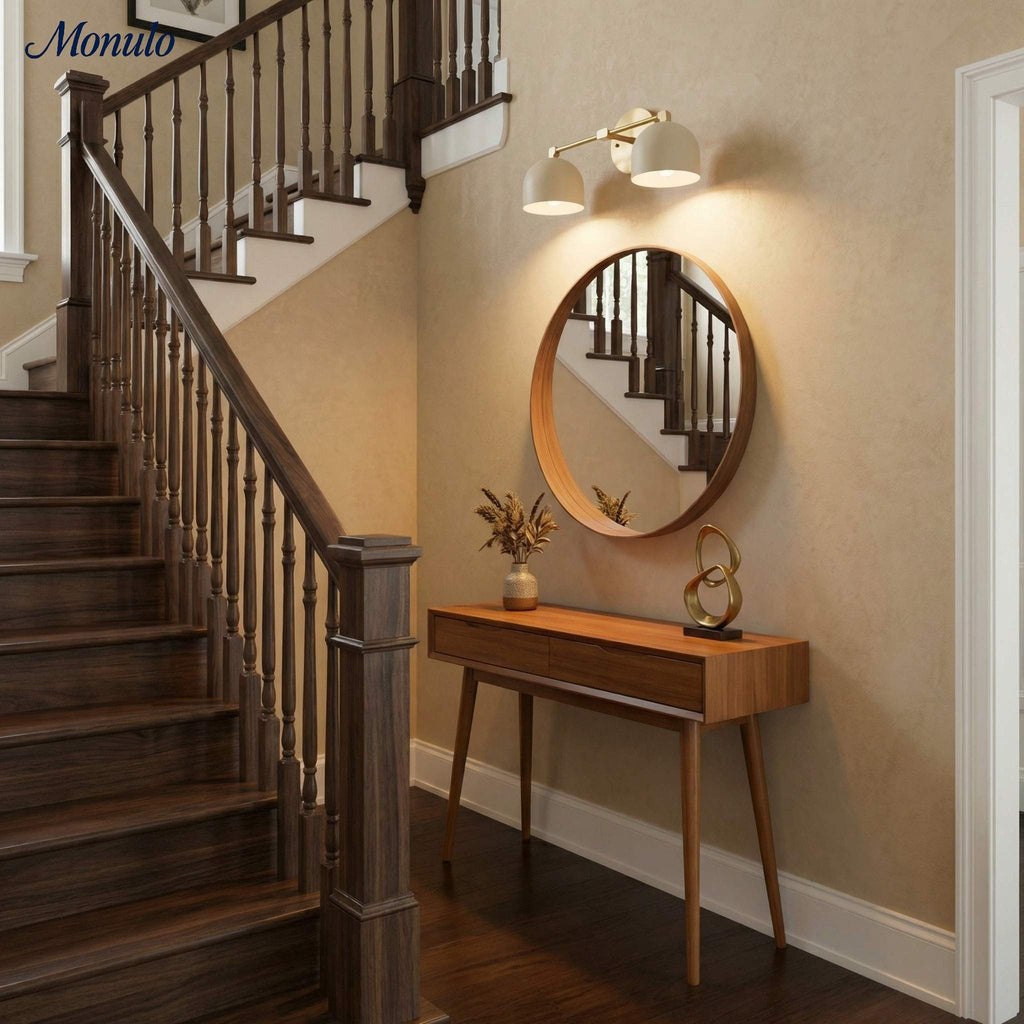 Wall Lamp Dome Shade Mid-Century Retro Design Bathroom Hallway - Lamylie