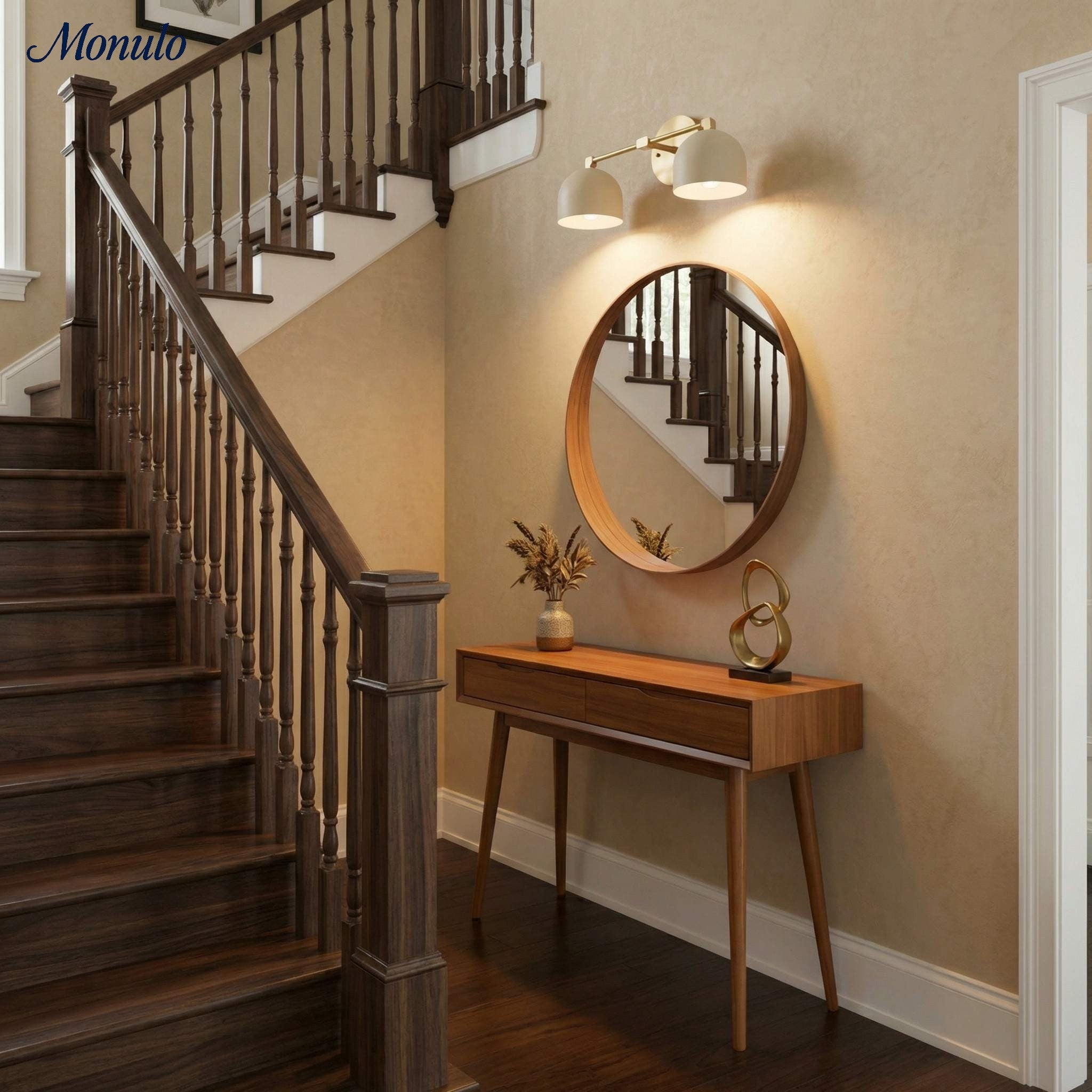 Wall Lamp Dome Shade Mid-Century Retro Design Bathroom Hallway - Lamylie