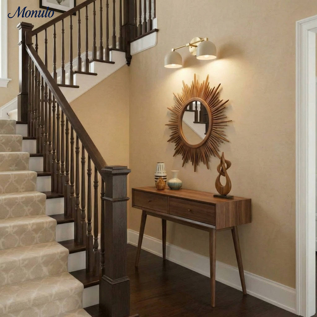 Wall Lamp Dome Shade Mid-Century Retro Design Bathroom Hallway - Lamylie
