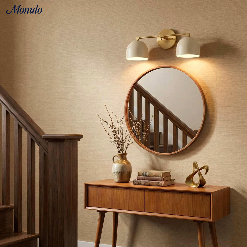 Wall Lamp Dome Shade Mid-Century Retro Design Bathroom Hallway - Lamylie