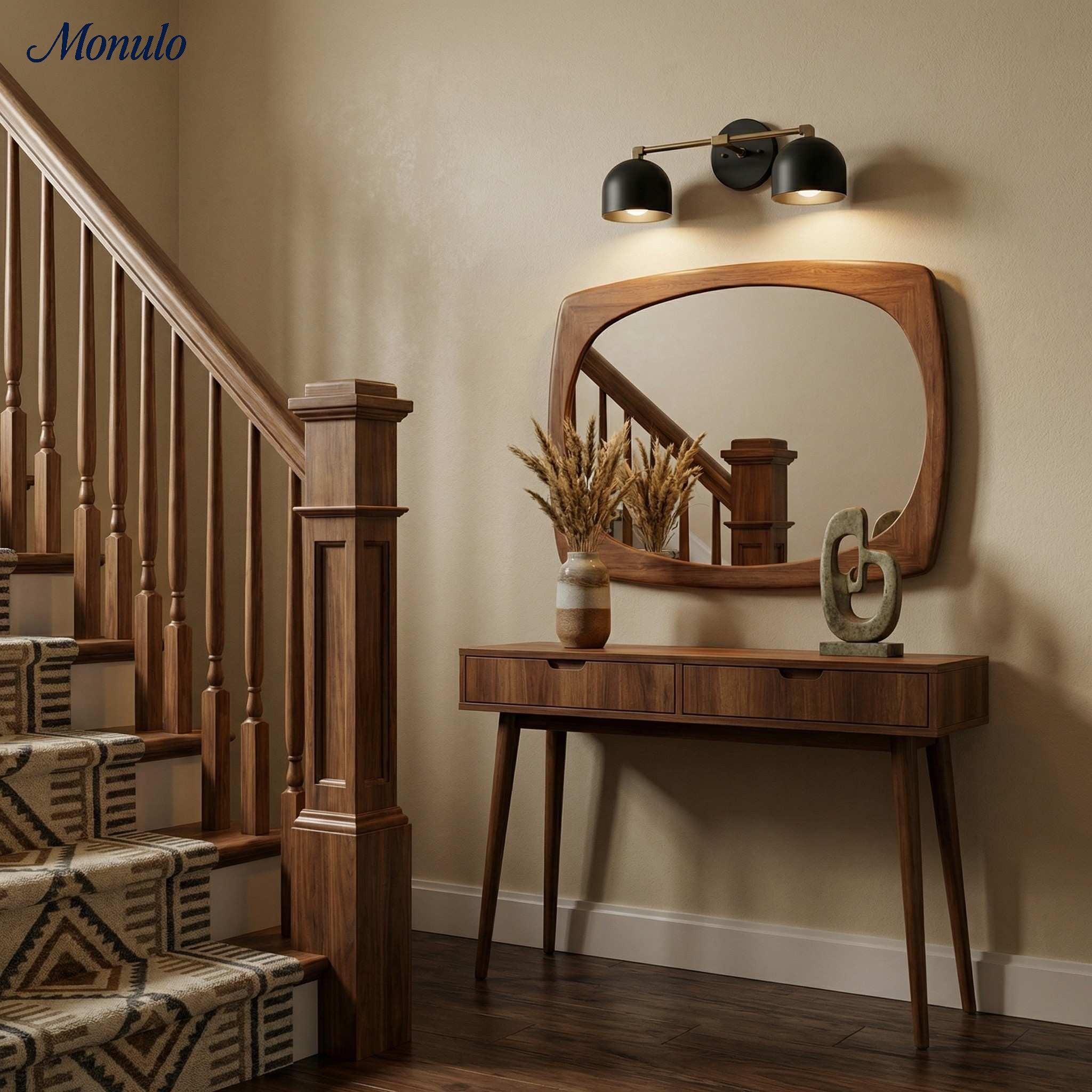 Wall Lamp Dome Shade Mid-Century Retro Design Bathroom Hallway - Lamylie