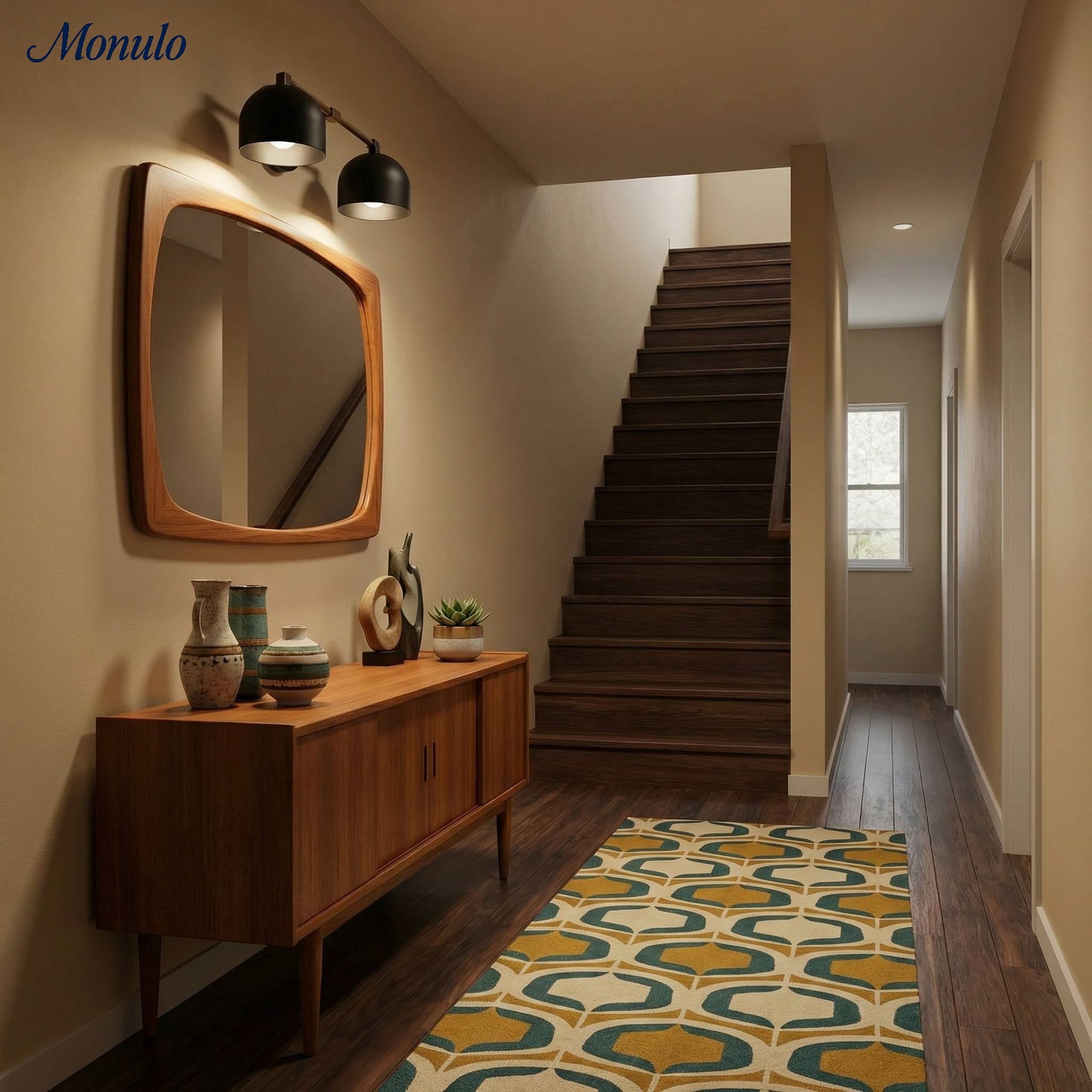 Wall Lamp Dome Shade Mid-Century Retro Design Bathroom Hallway - Lamylie