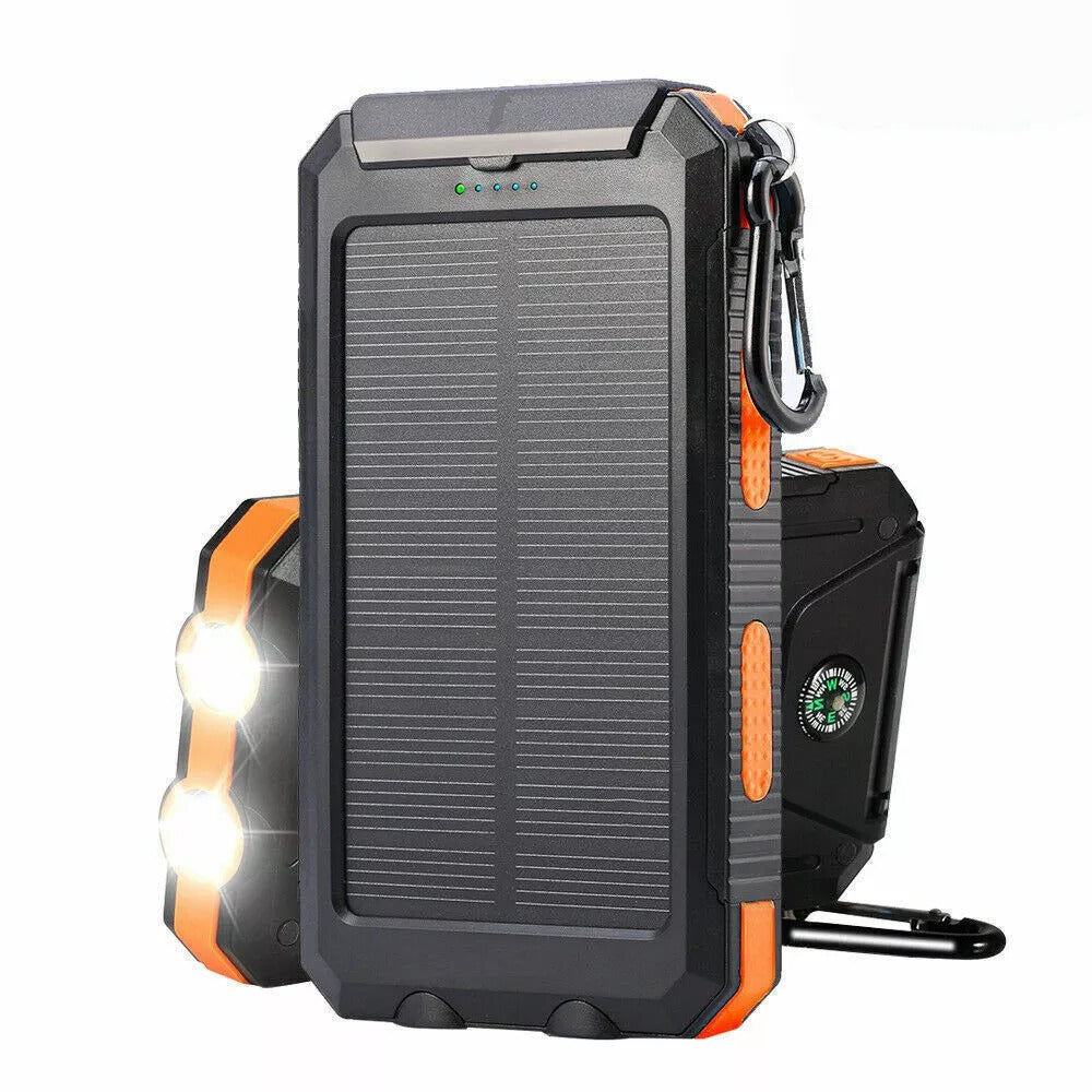 Duale Taschenlampe mit Solarladefunktion und 20000mAh Akkukapazität - Lamylie
