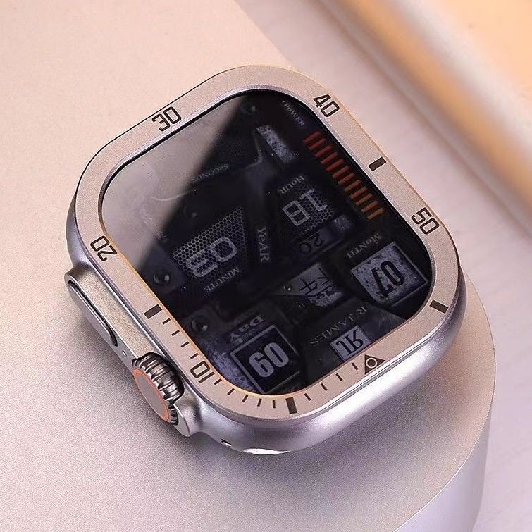 Pellicola protettiva in vetro temperato per Apple Watch Ultra e Ultra 2 di ZenGuard — cornice metallica integrale