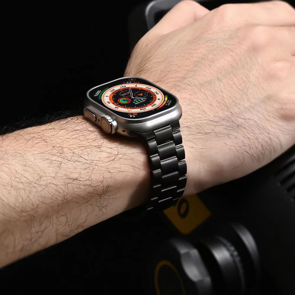 AeroGuard-reim for Apple Watch — slank titanreim, foldespenne med sikkerhetslås