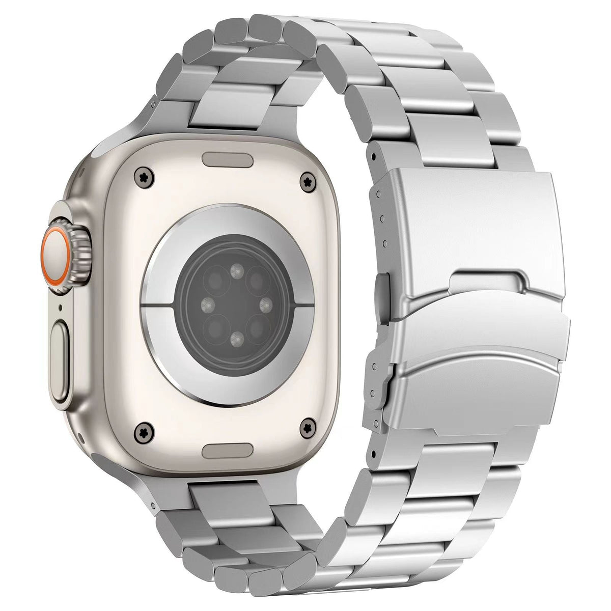 AeroGuard-reim for Apple Watch — slank titanreim, foldespenne med sikkerhetslås