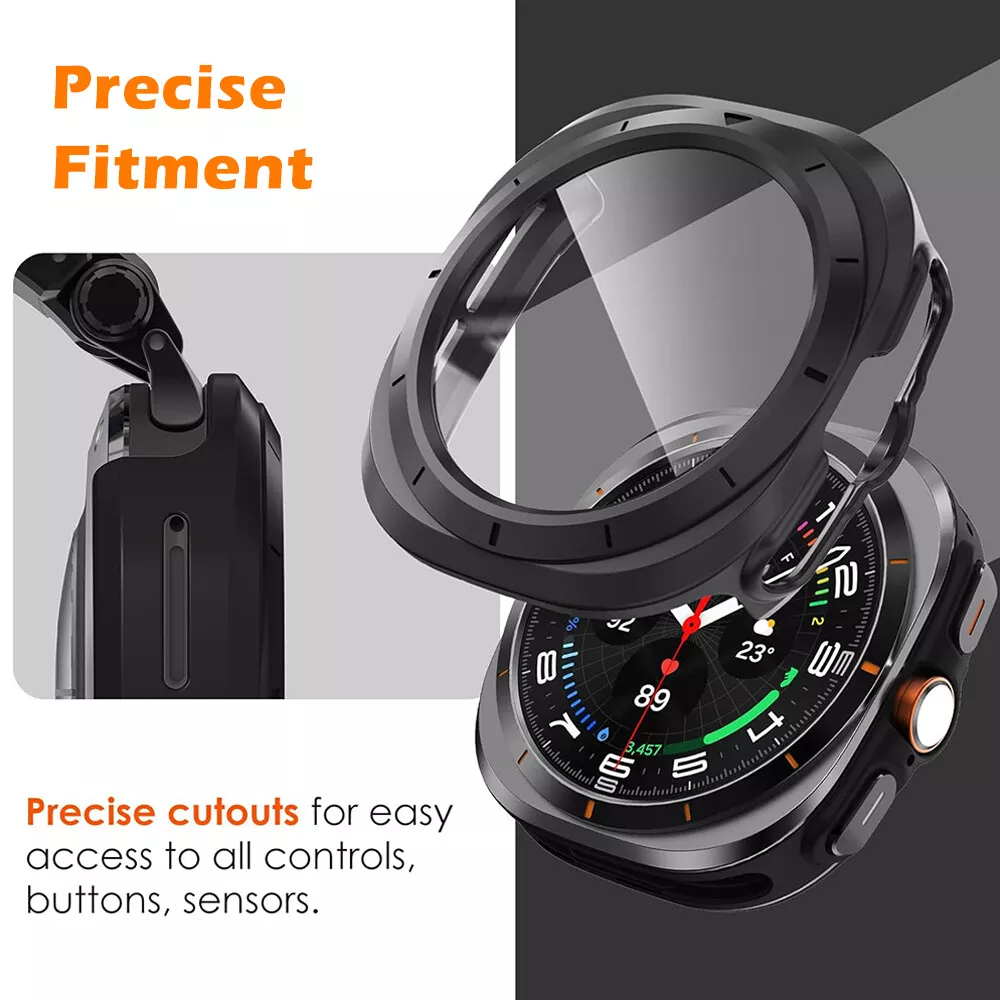 Funda protectora ultrarresistente NovaGuard — Protector de pantalla de vidrio templado para Galaxy Watch Ultra de 47mm