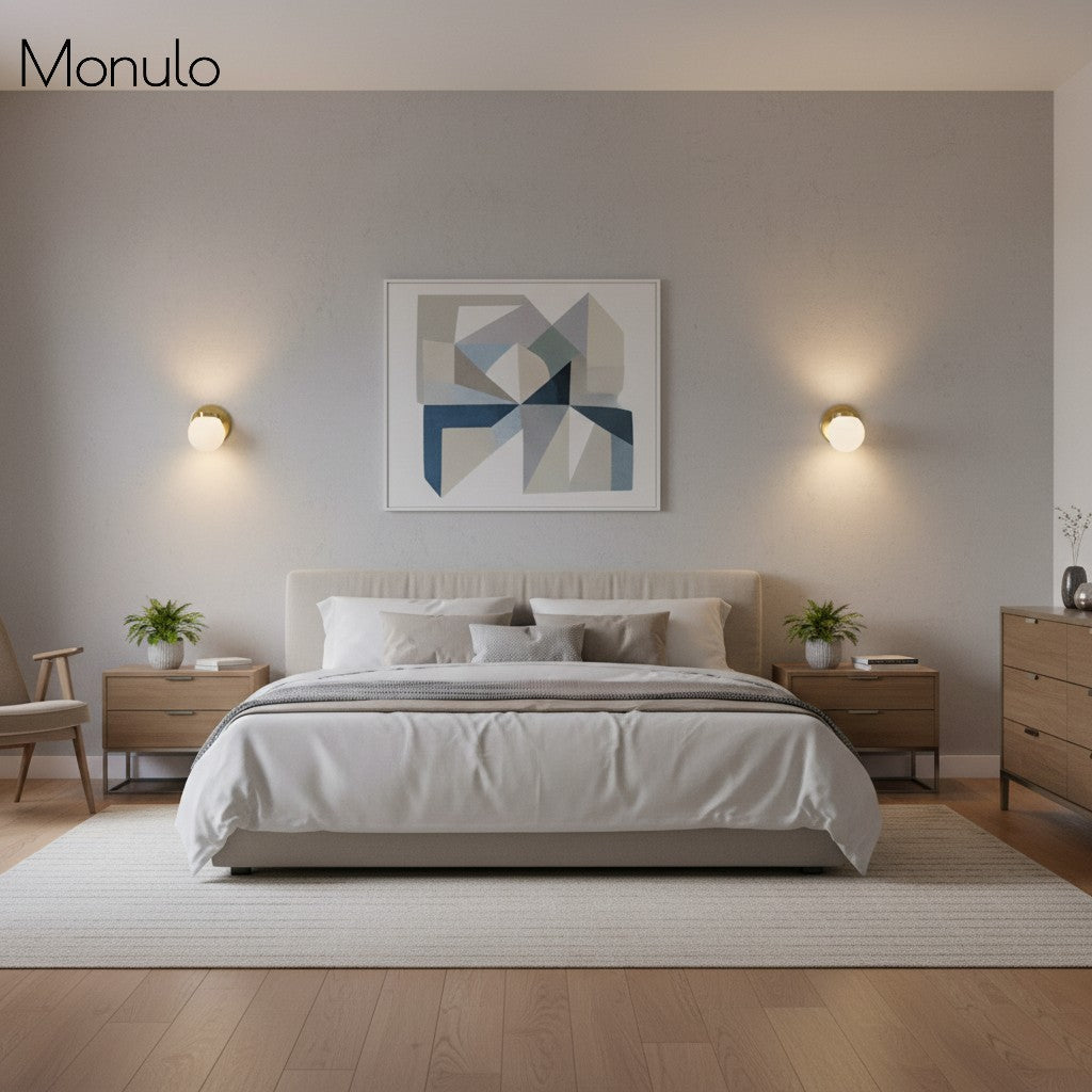 Opal Glass Wall & Ceiling Lamp Dual Function Modern Design Brass - Lamylie