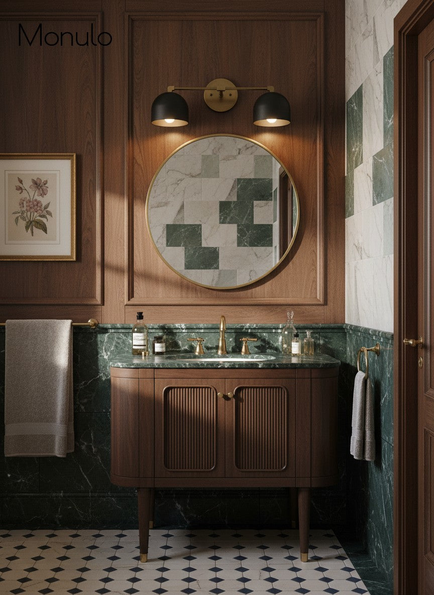 Wall Lamp Dome Shade Mid-Century Retro Design Bathroom Hallway - Lamylie