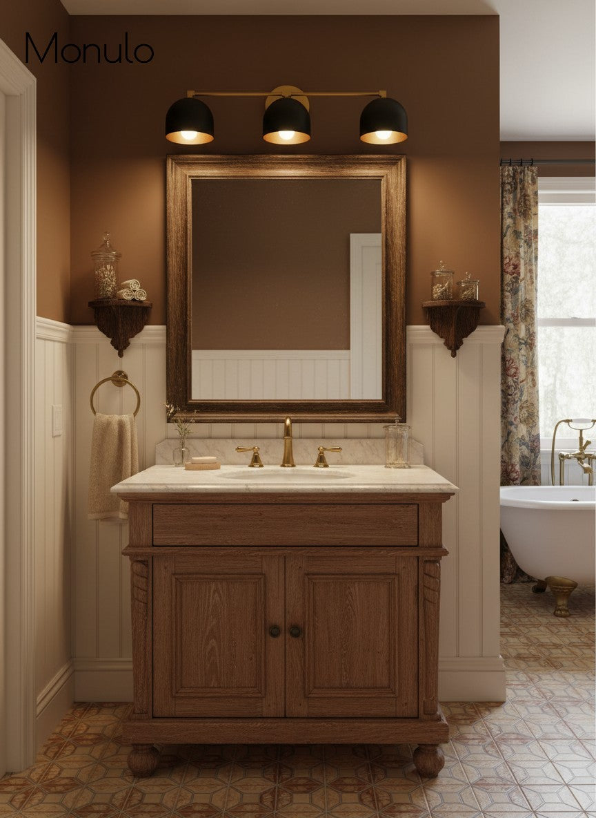 Wall Lamp Dome Shade Mid-Century Retro Design Bathroom Hallway - Lamylie