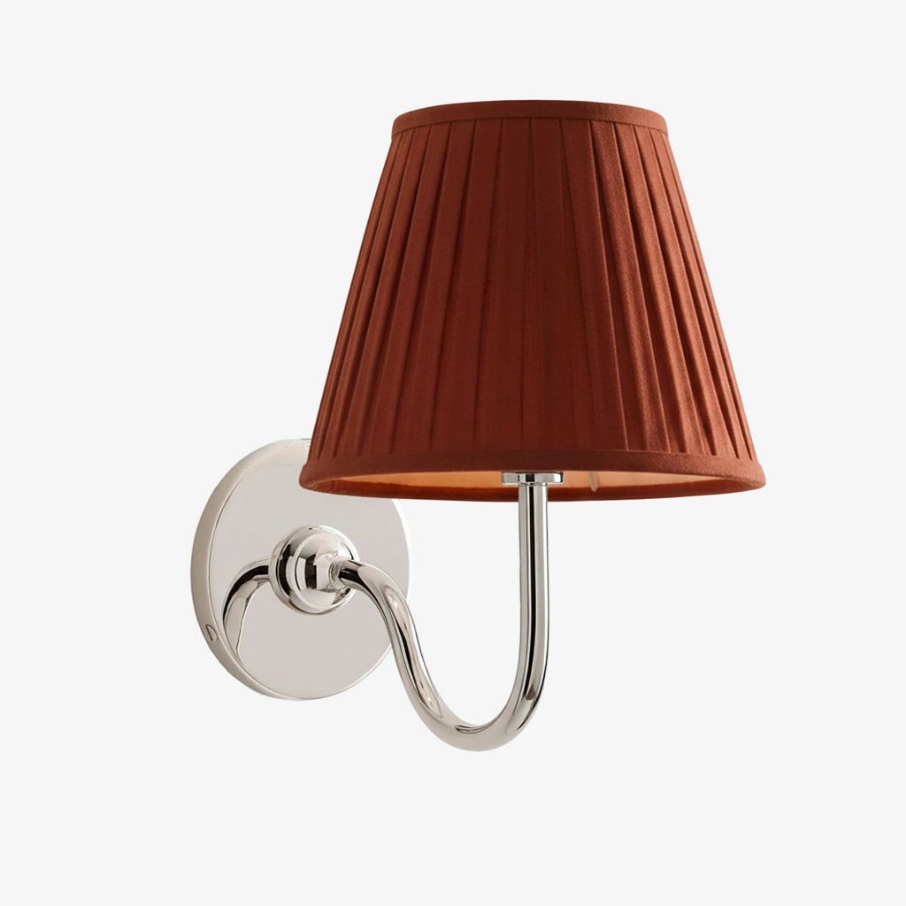Wall Lamp with Pleated Fabric Shade | Classic Lighting for Bedroom and Living Room - Lamylie