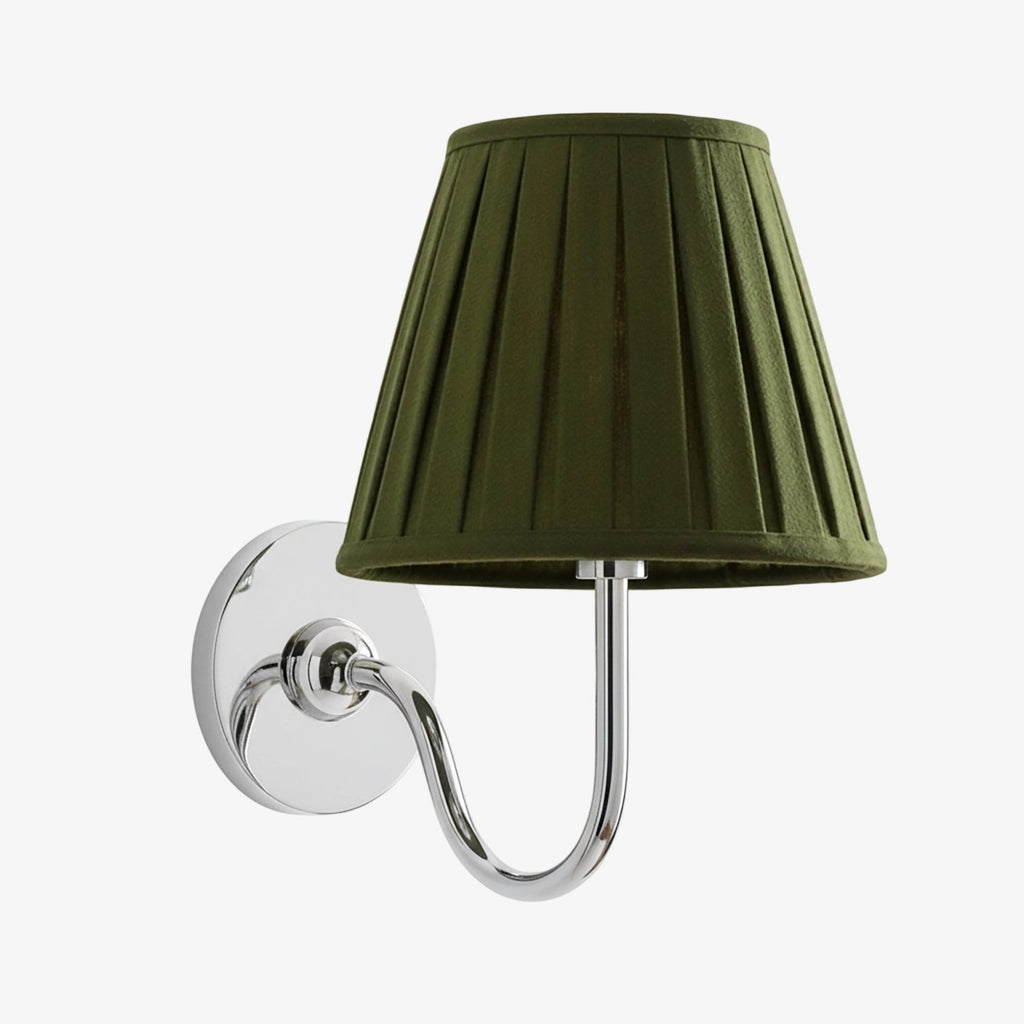 Wall Lamp with Pleated Fabric Shade | Classic Lighting for Bedroom and Living Room - Lamylie