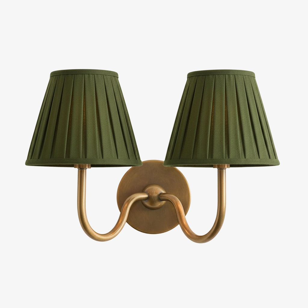 Wall Lamp with Pleated Fabric Shade | Classic Lighting for Bedroom and Living Room - Lamylie