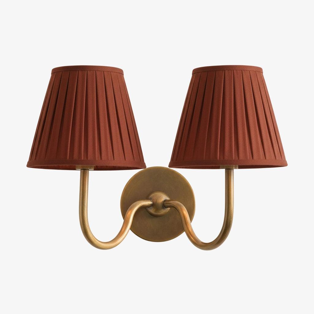 Wall Lamp with Pleated Fabric Shade | Classic Lighting for Bedroom and Living Room - Lamylie