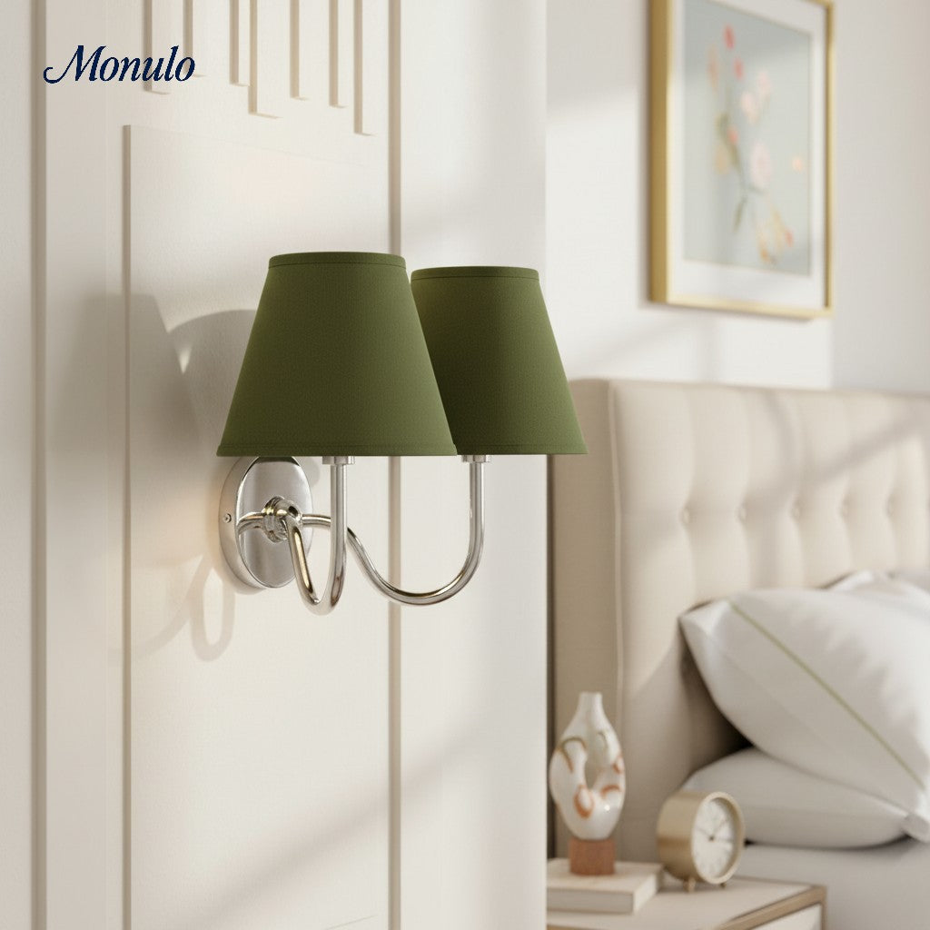 Wall Lamp with Pleated Fabric Shade | Classic Lighting for Bedroom and Living Room - Lamylie