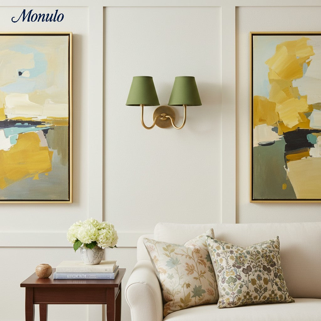 Wall Lamp with Pleated Fabric Shade | Classic Lighting for Bedroom and Living Room - Lamylie